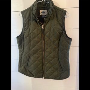 Army green quilted vest